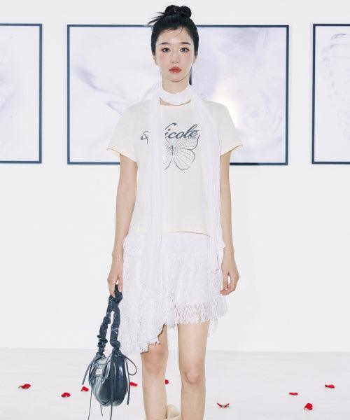 ROSE TIERED LACE SKIRT #徐睿知同款! WHITE