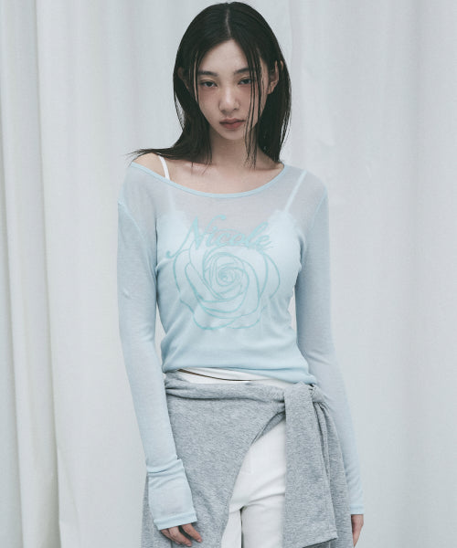 NICOLE ROSE LONG SLEEVE TOP #徐睿知同款! - 5 COLORS SKY BLUE