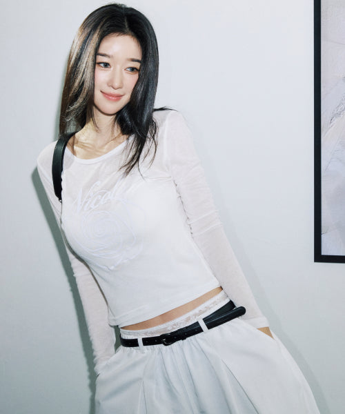 NICOLE ROSE LONG SLEEVE TOP #徐睿知同款! - 5 COLORS IVORY