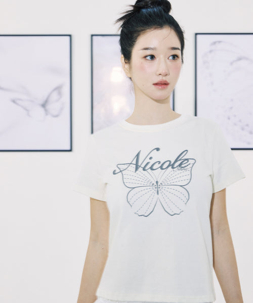 NICOLE BUTTERFLY SLIM TOP #徐睿知同款! - 3 COLORS CHARCOAL