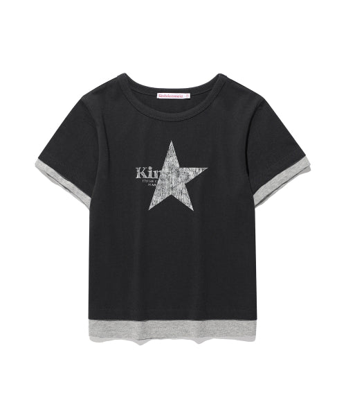 BAM LAYERED T-SHIRT - 2 COLORS CHARCOAL