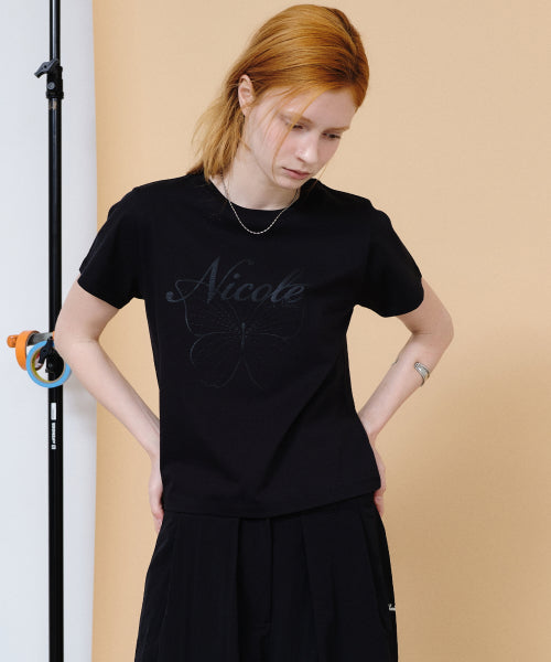 NICOLE BUTTERFLY SLIM TOP #徐睿知同款! - 3 COLORS BLACK