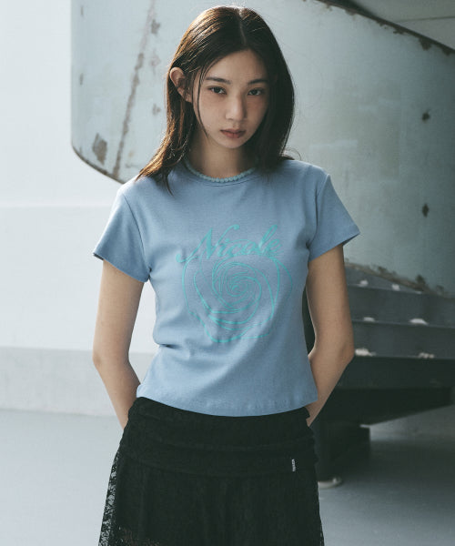 ROSE LETTERING CROPPED TOP #徐睿知同款! - 5 COLORS AS SHOWN