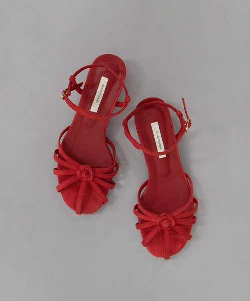 CORSAGE STRAP SANDAL - 2 COLORS RED