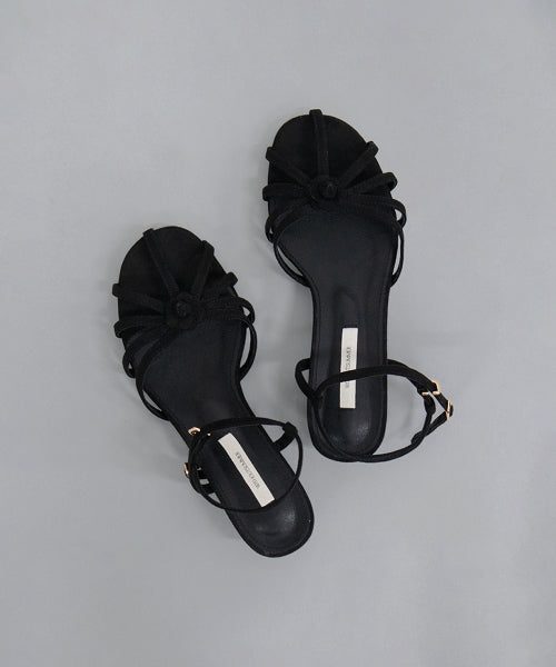 CORSAGE STRAP SANDAL - 2 COLORS BLACK