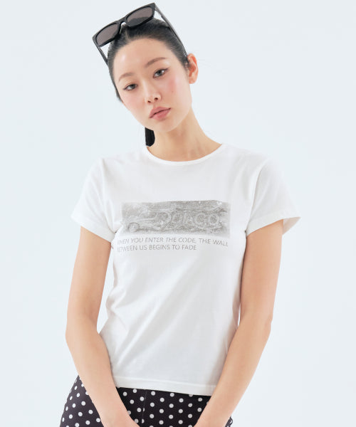 BOX PRINT T-SHIRT - 2 COLORS IVORY