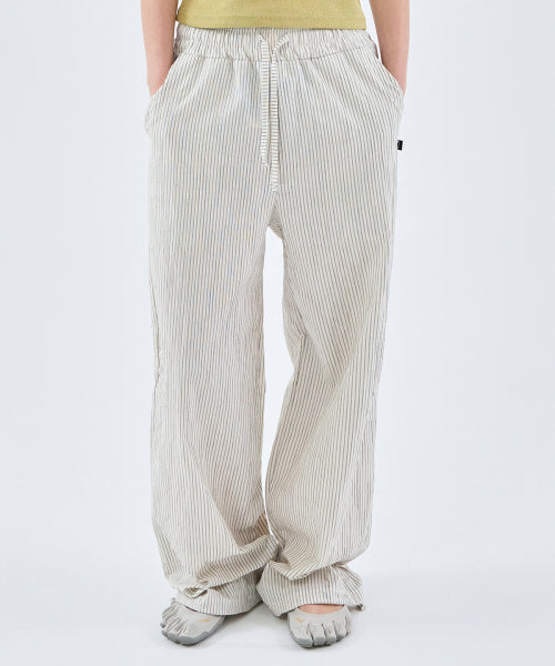 COZY STRIPE BANDING PANTS - 2 COLORS IVORY