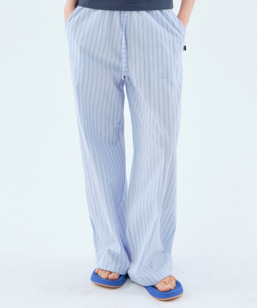 COZY STRIPE BANDING PANTS - 2 COLORS SKY BLUE