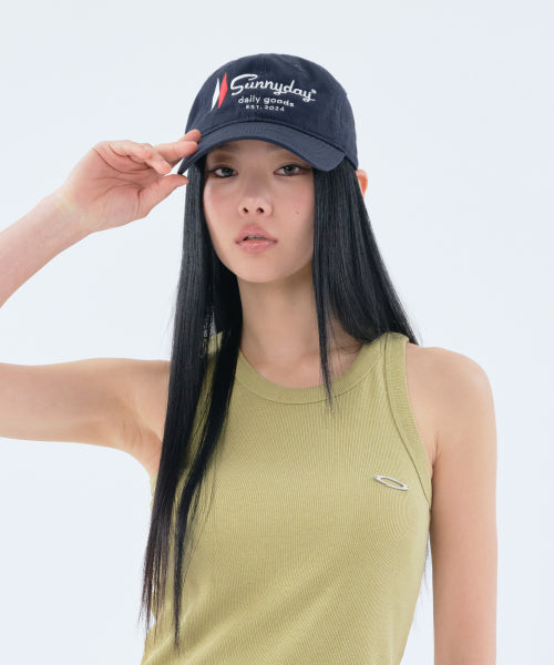 SUNNY DAY COTTON BALL CAP - 4 COLORS BLACK