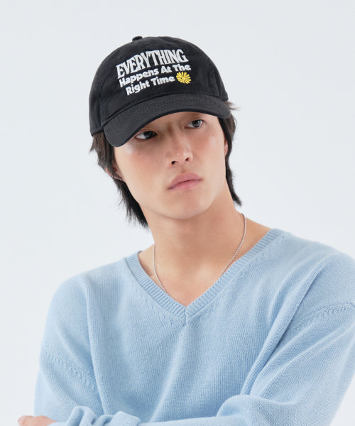 EVERYTHING COTTON BALL CAP - 3 COLORS BLACK