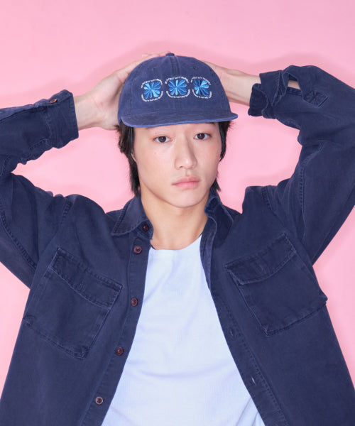 FLOWER COTTON SNAPBACK - 3 COLORS BLUE