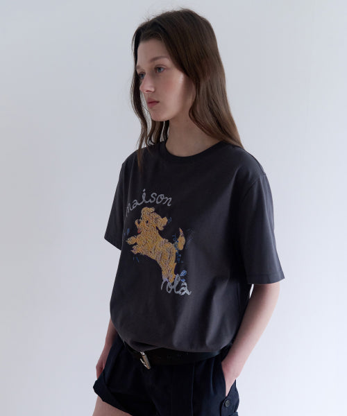 ROLA PUPPY FRIENDS T-SHIRT - 3 COLORS CHARCOAL