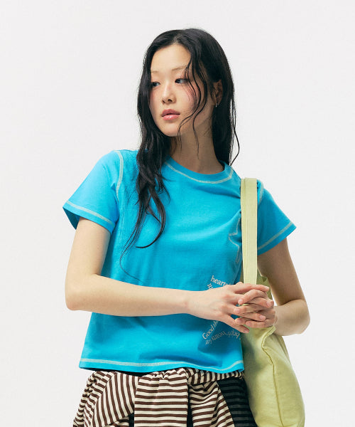 STAR LETTERING TEE - 2 COLORS BLUE