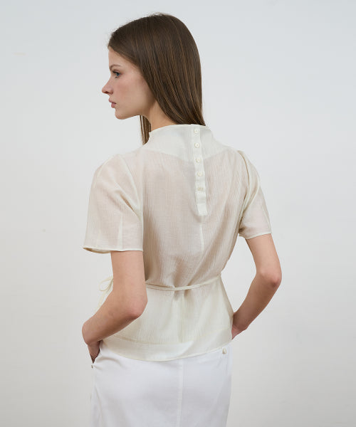 DRAPE STRAP BLOUSE - 2 COLORS CREAM