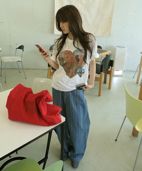 PONY HEART OVER FIT T SHIRT WHITE