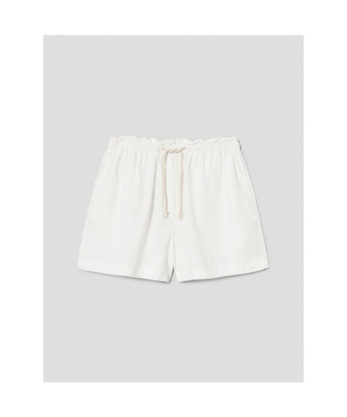 LINEN BANDING SHORTS - 3 COLORS IVORY