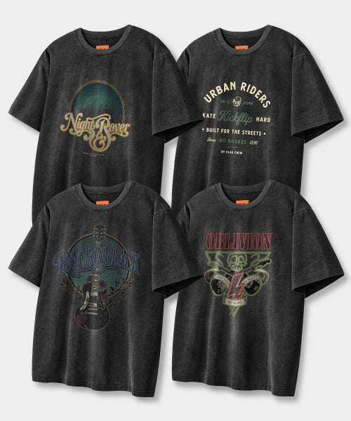VINTAGE PIGMENT ARTWORK T-SHIRT - 4 COLORS ROSE