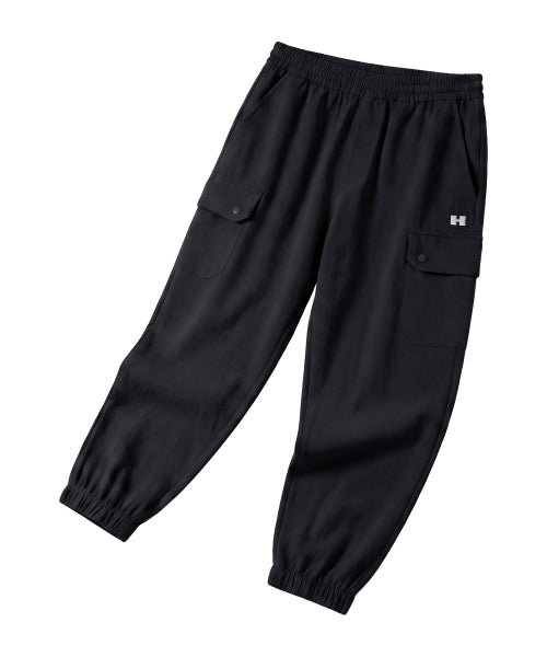 COOLING SEERSUCKER BANDED JOGGER PANTS - 3 COLORS BLACK