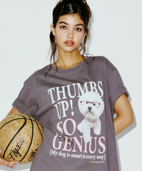 GENIUS PUPPY TEE CHARCOAL - 2 COLORS