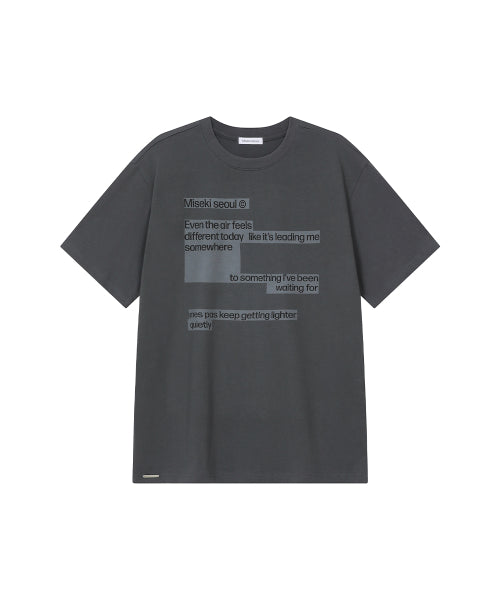 BLOCK LETTERING SHORT SLEEVE TEE - 3 COLORS CHARCOAL