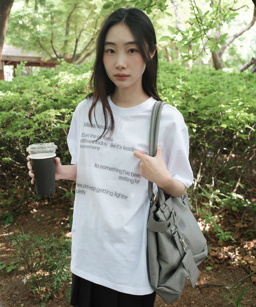 BLOCK LETTERING SHORT SLEEVE TEE - 3 COLORS WHITE
