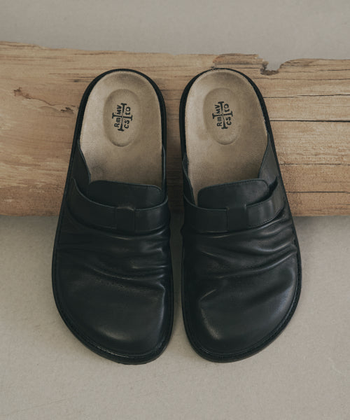 ARTISAN SHIRRING MULE BLACK