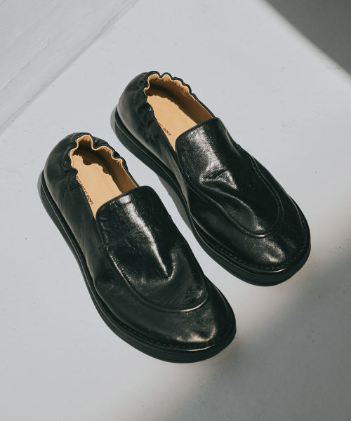 GANT LEATHER SLIP-ON BLACK