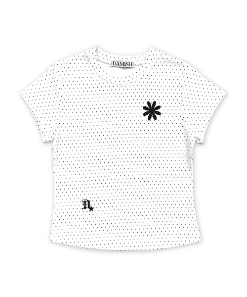 DOT SHORT SLEEVE T-SHIRT - 4 COLORS WHITE