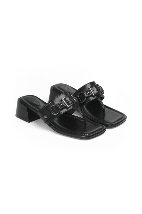 STUD SQUARE FLIP FLOP - 3 COLORS BLACK