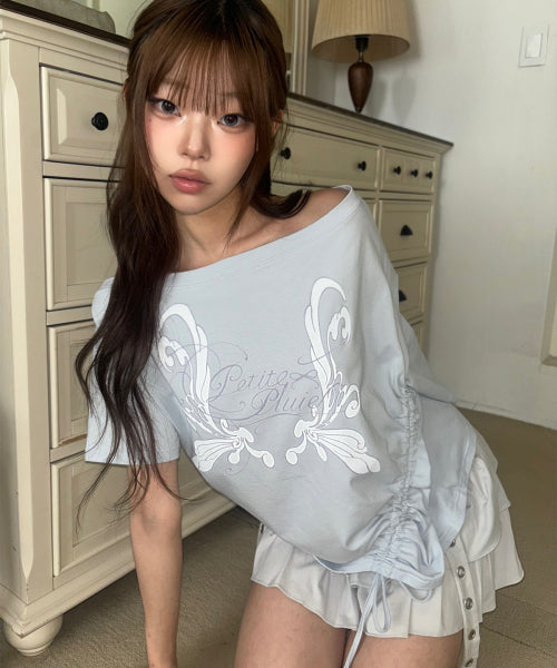 SAESO FAIRY ONE SHOULDER T-SHIRT PINK - 3 COLORS BLUE