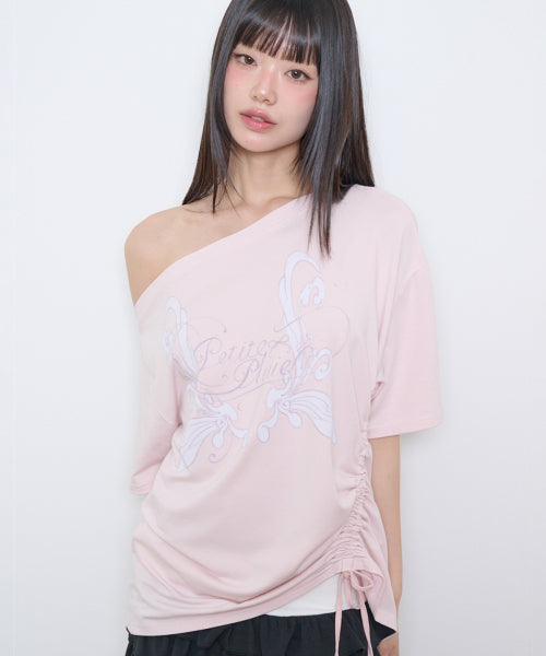SAESO FAIRY ONE SHOULDER T-SHIRT PINK - 3 COLORS PINK