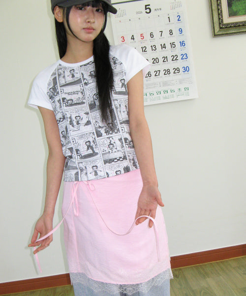 RONRON BETTY BOOP ALL OVER CARTOON RAGLAN TEE - 2 COLORS WHITE