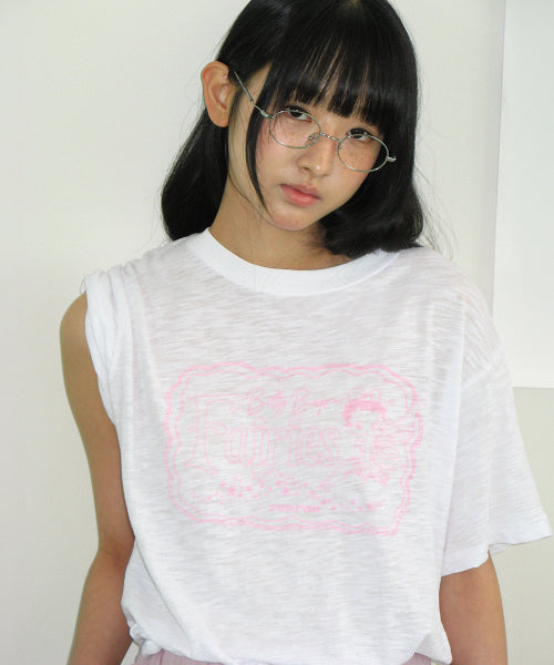 RONRON BETTY BOOP FAIRY SLUB BASIC FIT TEE WHITE