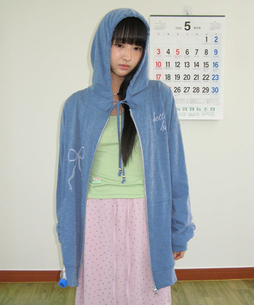 RONRON BETTY BOOP DREAMY RIBBON HOODIE ZIP-UP - 3 COLORS BLUE