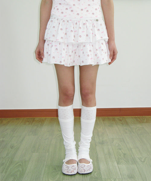 RONRON BETTY BOOP PATTERN PANTSKIRT - 2 COLORS WHITE