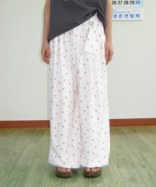 RONRON BETTY BOOP PATTERN SWEAT JOGGER PANTS - 2 COLORS WHITE