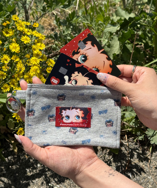 RONRON BETTY BOOP MINI POUCH KEYRING - 2 COLORS GREY