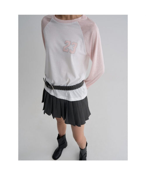 COLOR BLOCK RAGLAN JERSEY TOP - 2 COLORS PINK
