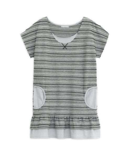 STRIPE POCKET DRESS - 2 COLORS GREY