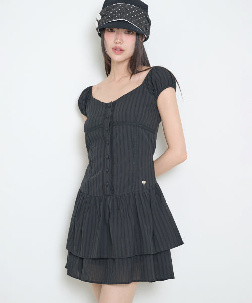 PUFF DRESS WHITE - 3 COLORS BLACK
