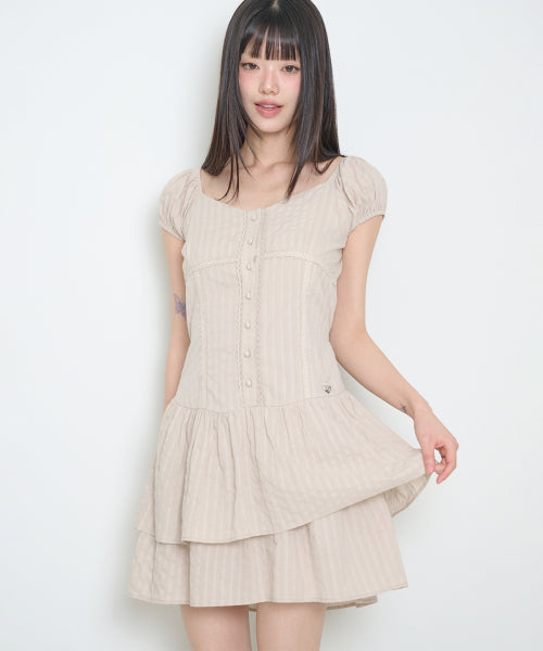 PUFF DRESS WHITE - 3 COLORS BEIGE