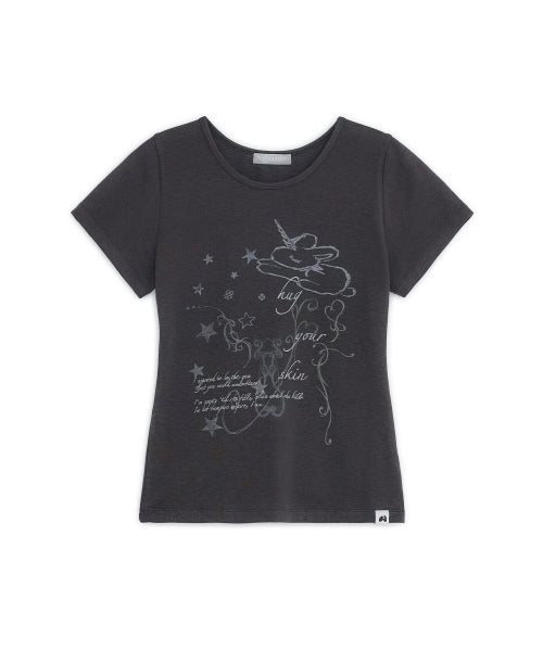 UNICORN DRAWING TEE - 3 COLORS CHARCOAL
