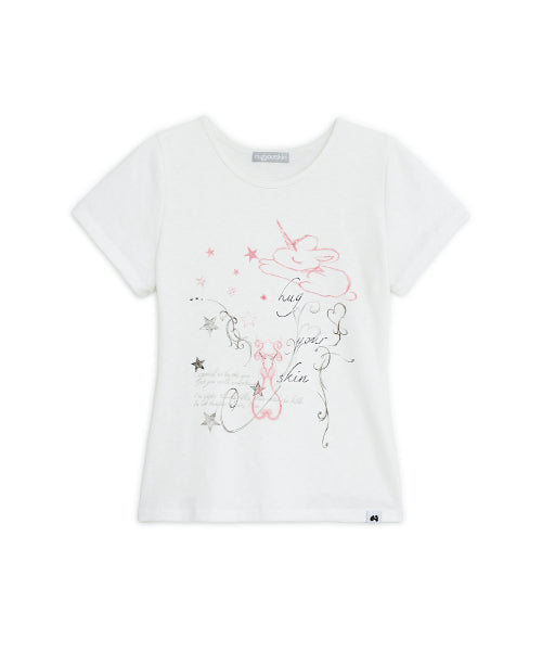 UNICORN DRAWING TEE - 3 COLORS WHITE