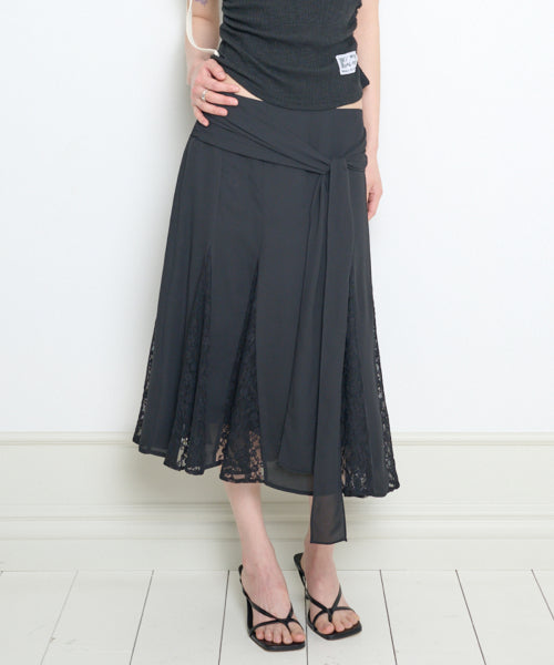 LACE SKIRT GREY - 3 COLORS BLACK