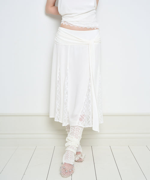 LACE SKIRT GREY - 3 COLORS IVORY