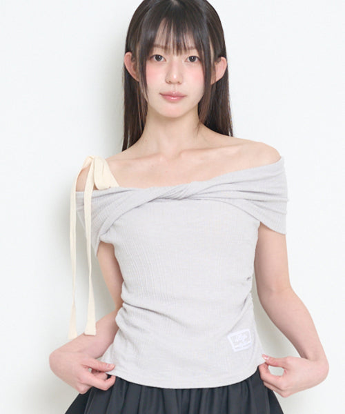 OFF SHOULDER TOP - 4 COLORS GREY