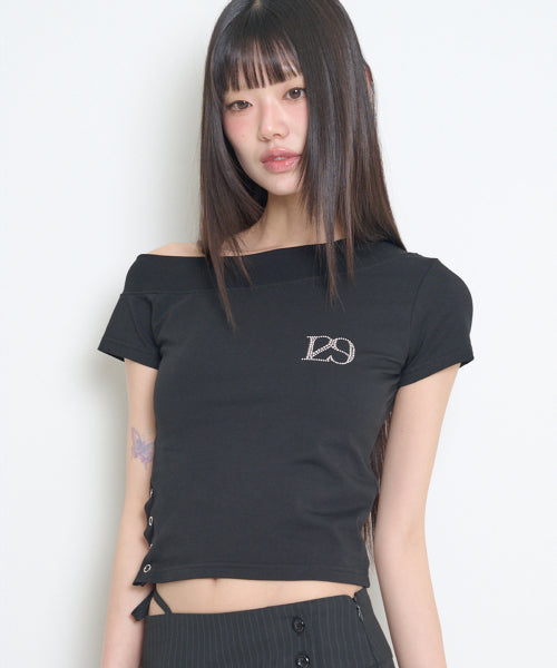 129 ONE SHOULDER TOP - 3 COLORS BLACK