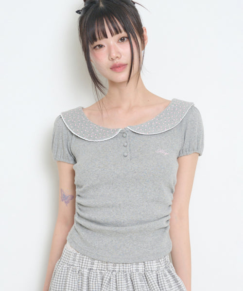PUFF COLLAR - 3 COLORS MELANGE GREY