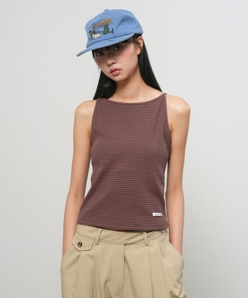 NARROW ROUND NECK SLEEVELESS - 3 COLORS CHARCOAL