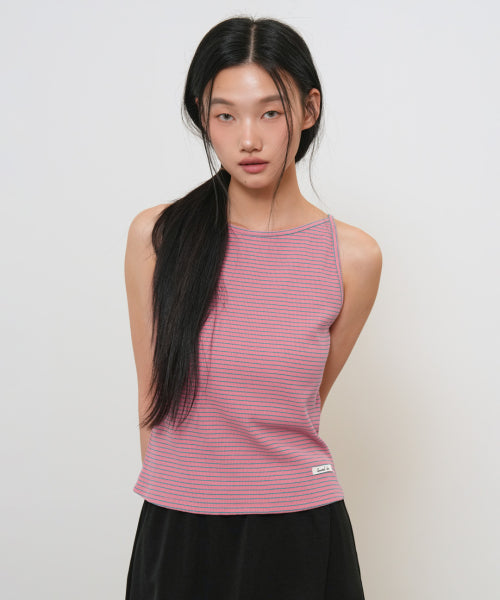 NARROW ROUND NECK SLEEVELESS - 3 COLORS PINK